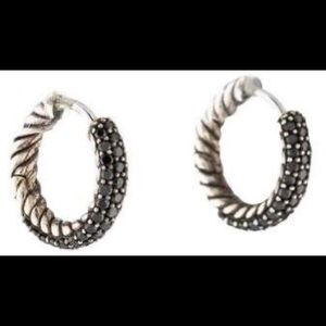 David Yurman Black Diamond Pavé Hoop Earrings